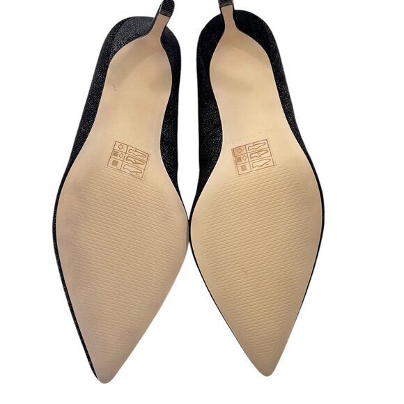 Call It Spring Slip-on Heels Pointed Toe Pumps Black Faux Suede w/Silver 9 NEW - Picture 7 of 9